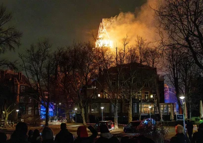 Incendio arrasa iglesia histórica de Ámsterdam en nochevieja violenta