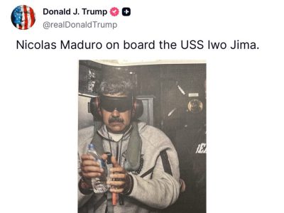 Trump publica imagen de Maduro tras su captura y anuncia que EE. UU. tomará el control de Venezuela hasta una transición ‘segura’ y ‘apropiada’