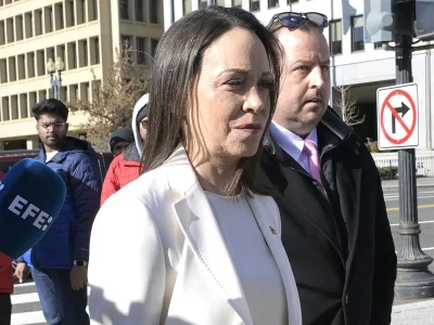 María Corina Machado llega a Washington para un almuerzo con Trump