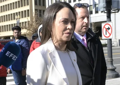 María Corina Machado llega a Washington para un almuerzo con Trump