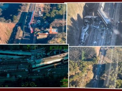 Imágenes aéreas del lugar del accidente ferroviario en Adamuz, donde al menos 39 personas han fallecido
