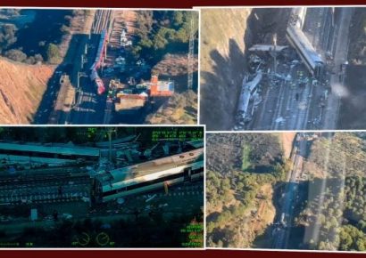 Imágenes aéreas del lugar del accidente ferroviario en Adamuz, donde al menos 39 personas han fallecido