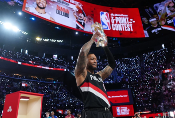 Damian Lillard conquista su tercer concurso de triples de la NBA pese a su lesión