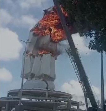 Impactante incendio destruye la colosal estatua de Nuestra Señora de Fátima en Natal, Brasil