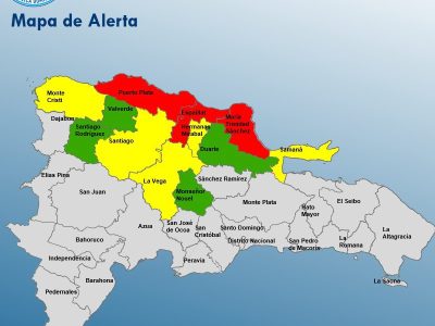 Centro de Operaciones de Emergencias (COE) declara alerta roja en tres provincias por efectos de un sistema frontal