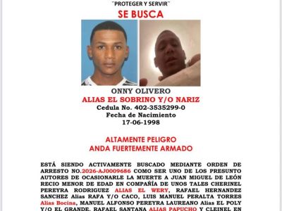 Policía emite alertas “Se Busca” contra prófugos vinculados a homicidio en Pedro Brand