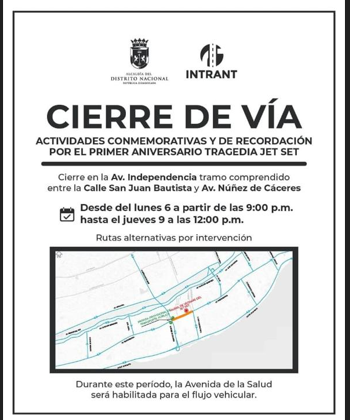 Avenida Independencia cerrada temporalmente por actos de conmemoración del Jet Set