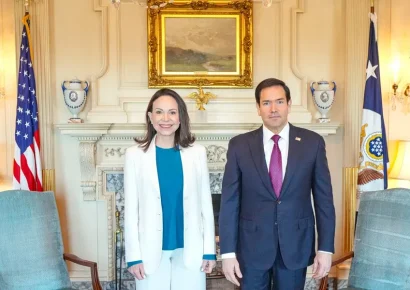 María Corina se reúne con Marco Rubio en Washington y destaca avances hacia transición