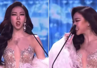 Candidata de Miss Grand Thailand sufre percance: se le desprende la dentadura postiza en pleno certamen