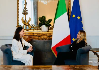 Opositora venezolana María Corina Machado se reúne con la primera ministra de Italia, Giorgia Meloni, en Roma