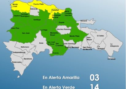 COE coloca tres provincias en alerta amarilla y mantiene 14 en verde por lluvias