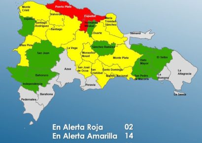 El COE coloca a Espaillat en alerta roja y mantiene 24 provincias bajo vigilancia