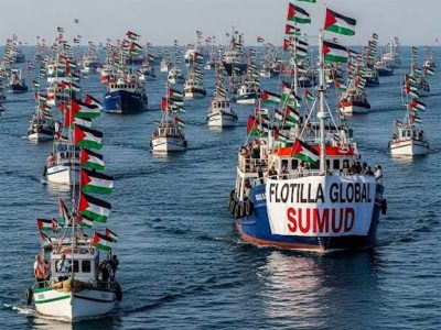 Flotilla Global Sumud denuncia hostigamiento de naves israelíes en aguas internacionales