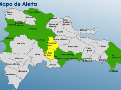 COE mantiene dos provincias en alerta amarilla y nueve en verde por efectos de vaguada y viento