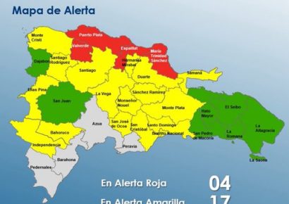 COE emite alerta por lluvias persistentes en 28 demarcaciones, cuatro en nivel rojo
