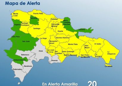 COE coloca 20 provincias en alerta amarilla y 7 en verde por vaguada