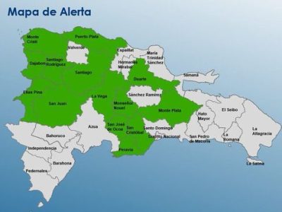 Aumenta a 14 el número de provincias en alerta verde por lluvias