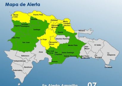 COE declara alertas amarilla y verde en varias provincias por efectos de una vaguada