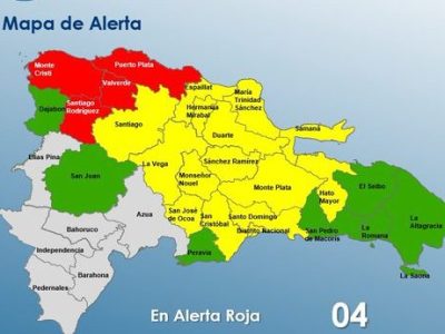 COE mantiene cuatro provincias en alerta roja debido a intensas lluvias y desplazamiento de más de 5,000 personas