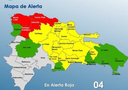 COE mantiene cuatro provincias en alerta roja debido a intensas lluvias y desplazamiento de más de 5,000 personas