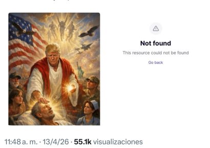 Trump elimina polémica imagen en la que se representaba como Jesucristo tras críticas al Papa