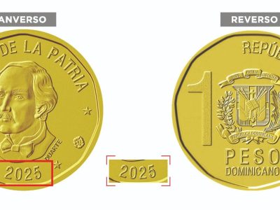 Banco Central pone en circulación nueva moneda de RD$1.00, año 2025