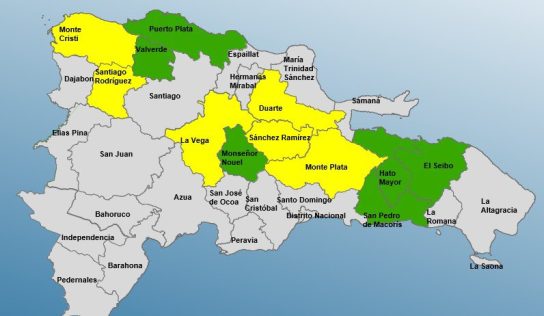 COE reduce a 12 provincias en alerta por lluvias