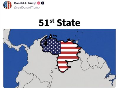 Trump publica mapa de Venezuela como «51º Estado»