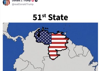 Trump publica mapa de Venezuela como «51º Estado»
