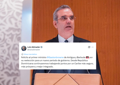 Abinader felicitó a Gaston Browne por reelección en Antigua