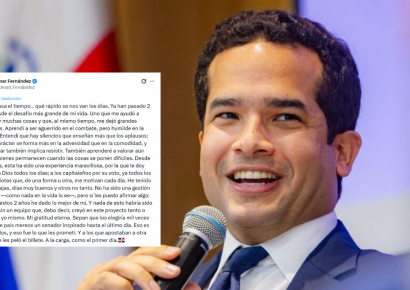Omar Fernández agradece respaldo tras dos años en el Senado