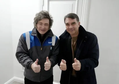 Milei respalda a Flávio Bolsonaro como candidato presidencial en Brasil durante reunión en Buenos Aires