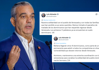 Abinader anuncia llegada de 15 dominicanos evacuados de Venezuela