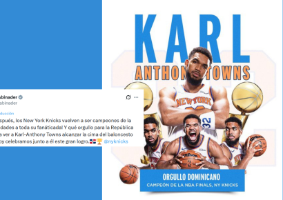 Luis Abinader felicitó a los Knicks y celebró el triunfo de Karl-Anthony Towns