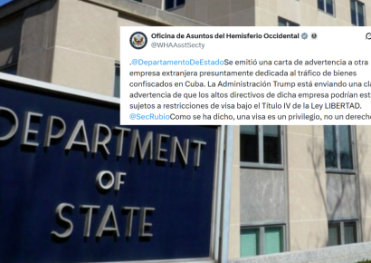 EE. UU. advierte a empresa extranjera por vínculos con Cuba
