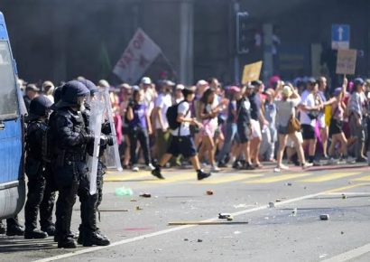 Miles protestan contra el G7 en Ginebra; enfrentamientos con la policía