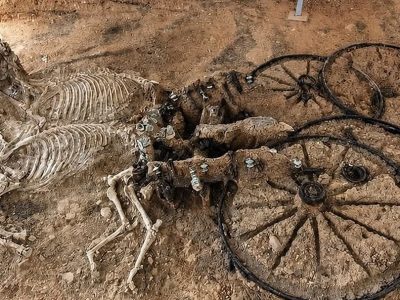 Descubren en Bulgaria un carro tracio de 2.000 años de antigüedad junto a restos de caballos