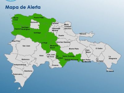 COE coloca diez provincias en alerta por vaguada