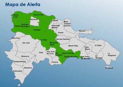 COE coloca diez provincias en alerta por vaguada