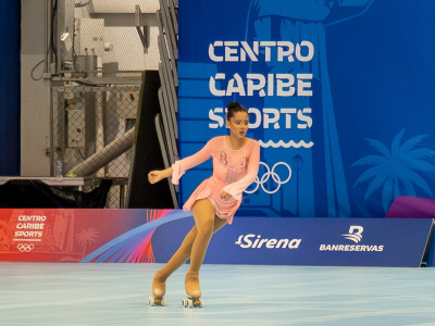 Letizia García hace historia como la primera dominicana en competir en patinaje artístico en los Centroamericanos