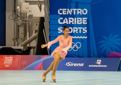 Letizia García hace historia como la primera dominicana en competir en patinaje artístico en los Centroamericanos