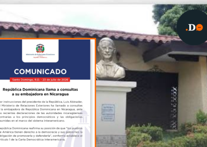 RD llama a consultas a su embajadora en Nicaragua tras declaraciones de Ortega sobre las elecciones