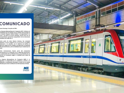 Metro de Santo Domingo ejecuta mantenimiento tras desprendimiento de placa
