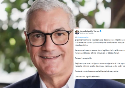 Gonzalo Castillo exigió frenar entrada en vigor del Código Penal