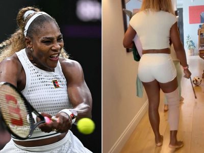 Serena Williams se retira de dobles en Wimbledon por lesión de rodilla