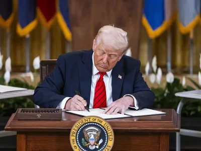 Trump ordenó reformar columnas del pórtico norte de la Casa Blanca