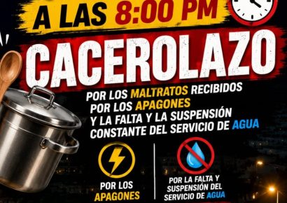 Ciudad Juan Bosch Unida convoca a cacerolazo por apagones y falta de agua
