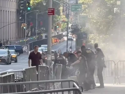 Detienen a un hombre tras lanzar un artefacto incendiario contra un edificio federal en Nueva York