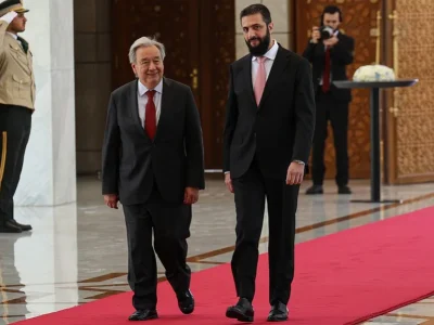 Guterres visita Siria por primera vez y se reúne con Al Sharaa