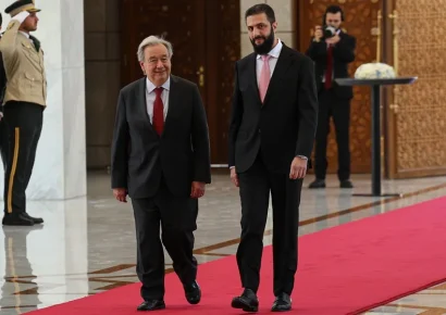 Guterres visita Siria por primera vez y se reúne con Al Sharaa